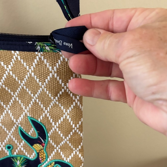 Vera Bradley Tan and Blue Crossbody Bag with Crab Design. NWT - Picture 6 of 8